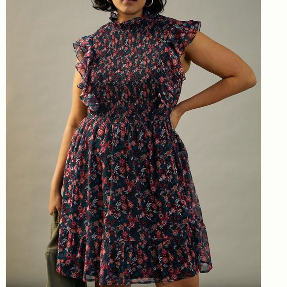 ⭐️ Katya Ruffled Floral Peasant Hipster Deco Hipster Hippie Farm Boho Chic Dress - Picture 2 of 8